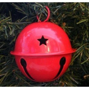 Vintage 90s Large Red Metal Jingle Bell